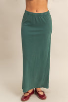 GOLDEN Clea Mid-rise Mineral Washed Casual Maxi Skirt