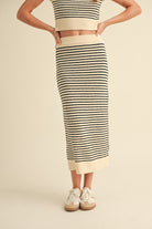 GOLDEN Danica Striped Pattern Knit Skirt