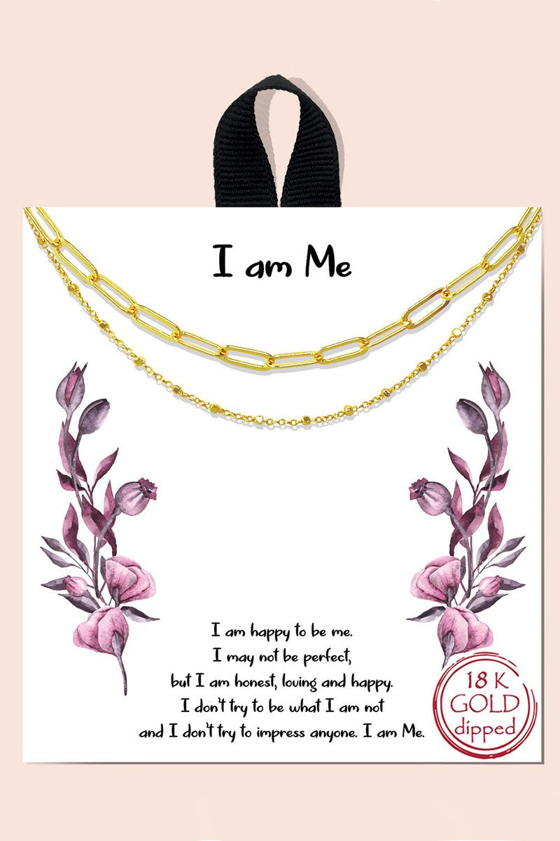 GOLDEN I Am Me - 18K Gold Dipped Necklace