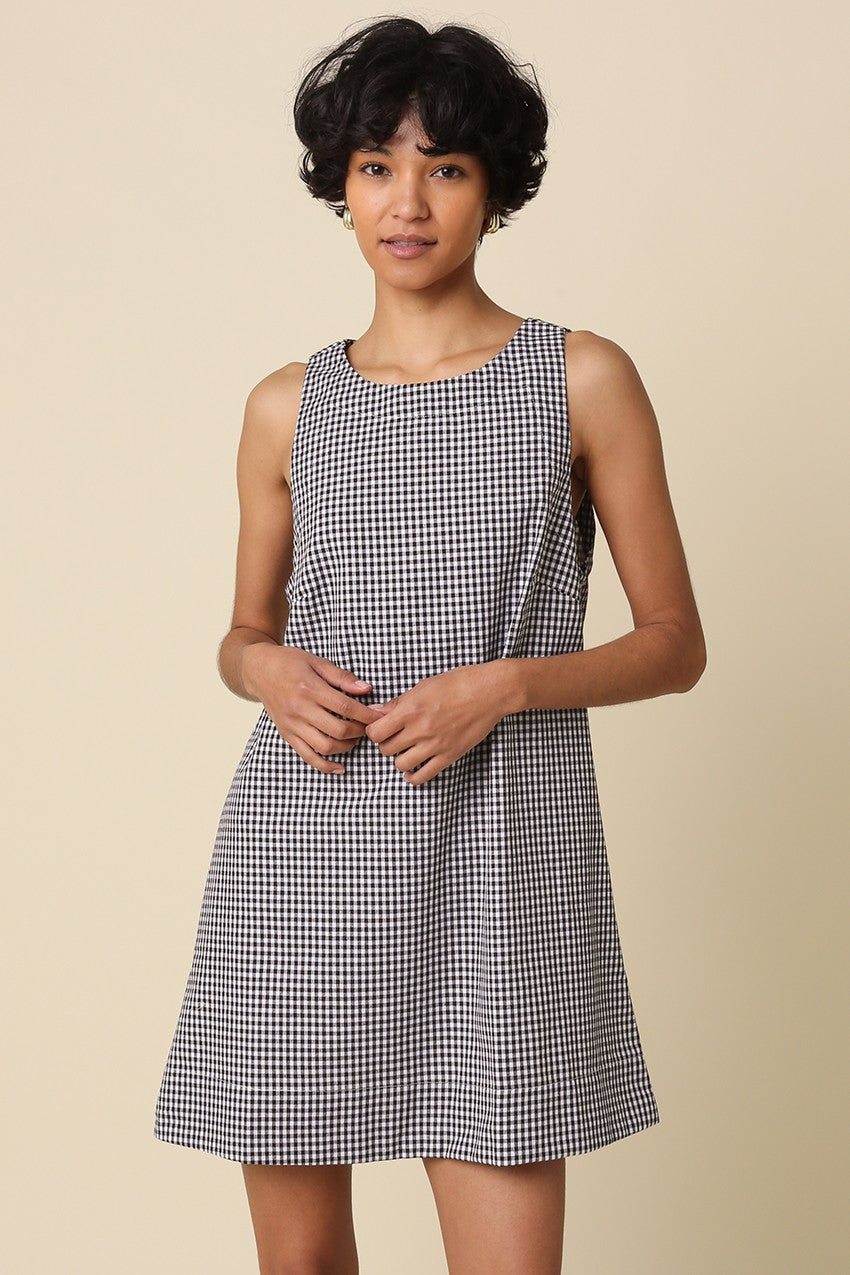 GOLDEN Lakelynn Gingham A-line Mini Dress