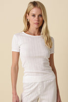 GOLDEN Marley Ribbed Knit Top White