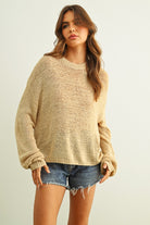 GOLDEN Mintha Lightweight LS Basic Knit Top Beige