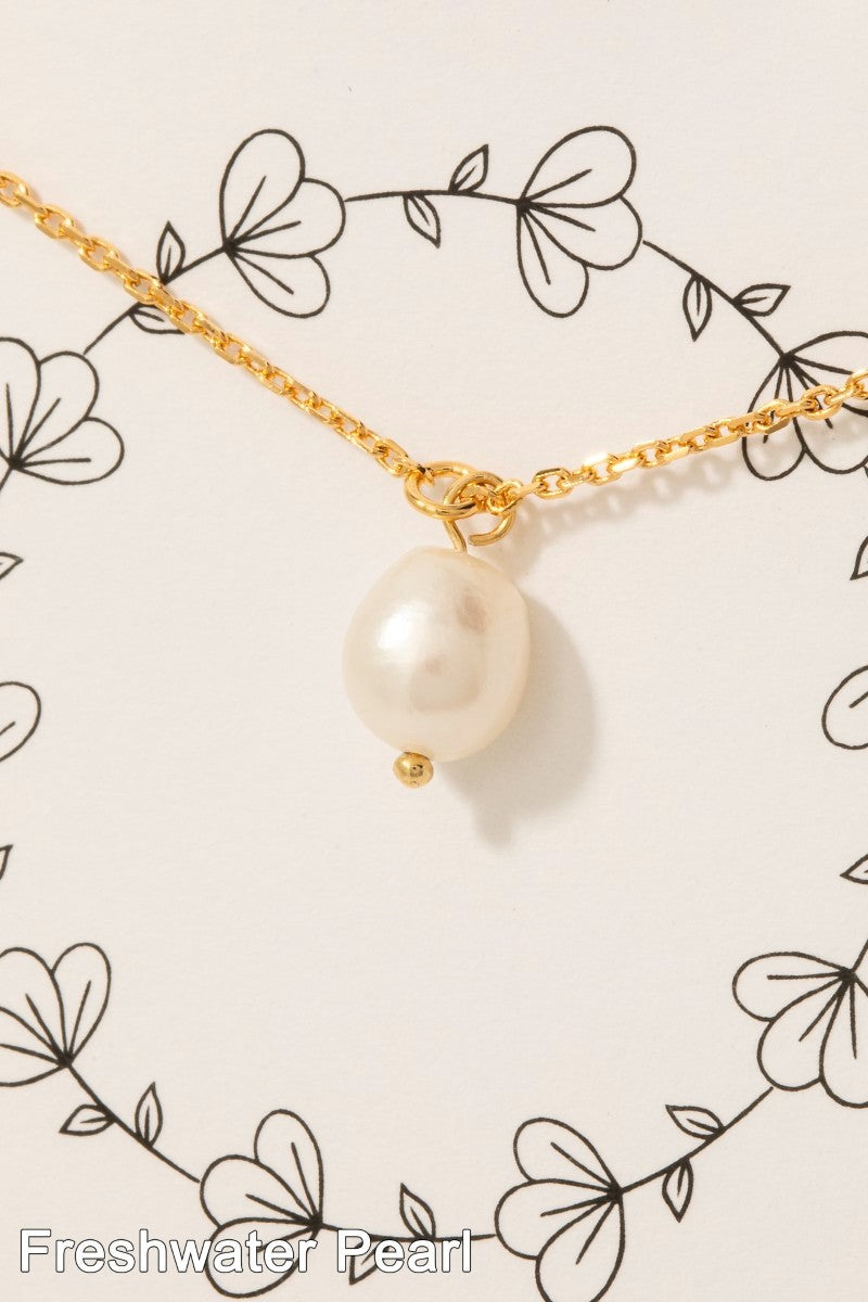 GOLDEN Perfect As You Are - Gold Dipped Pearl And Gem Charm Chain Necklace
