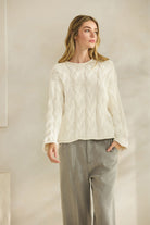 GOLDEN Prairie Cable Knit Sweater Cream