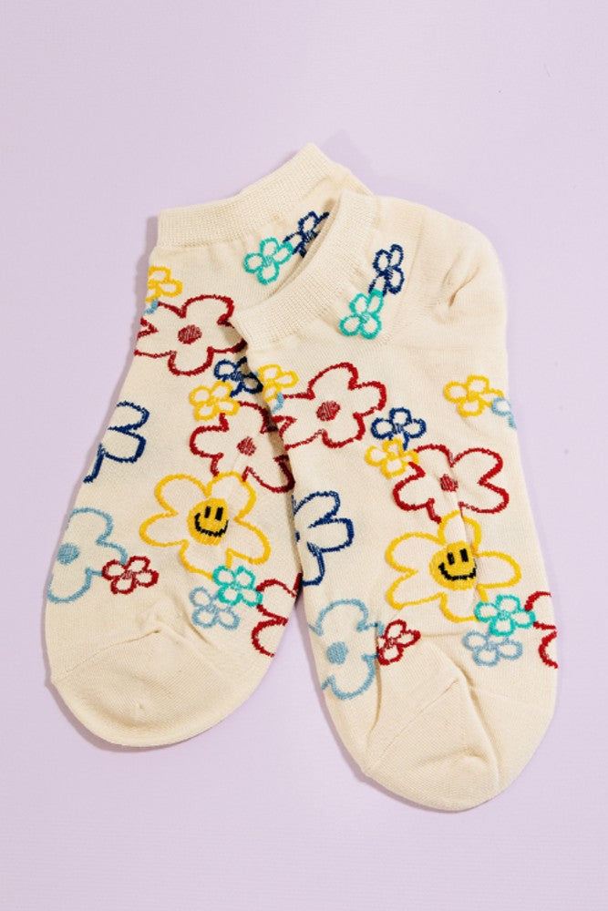 GOLDEN Smile Flower Sneaker Socks