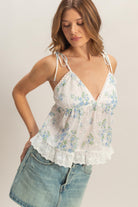 GOLDEN Tegan Woven Top Blue
