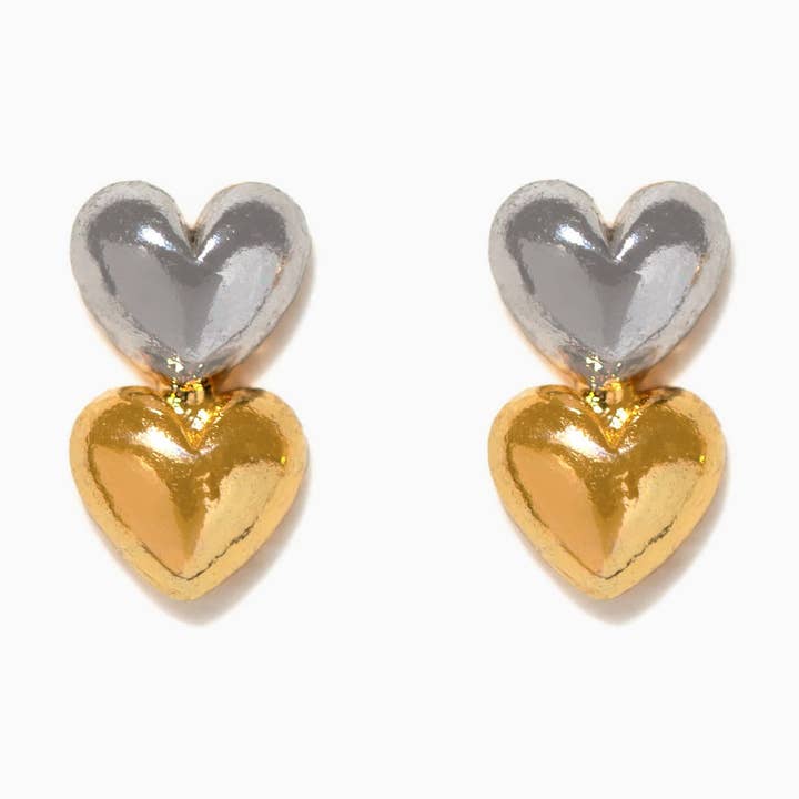 Girls Crew With Love Two Tone Studs