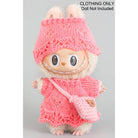 Girly Crochet Dress Hat Purse Doll Outfit Pink