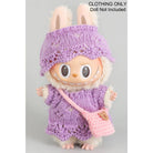 Girly Crochet Dress Hat Purse Doll Outfit Purple