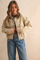 Golden Aralyn Collar Contrast Utility Jacket