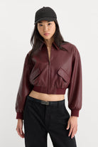Good American The Better Than Leather Cropped Bomber