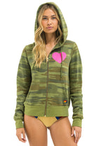Aviator Nation Heart 2 Zip Hoodie Neon Cami