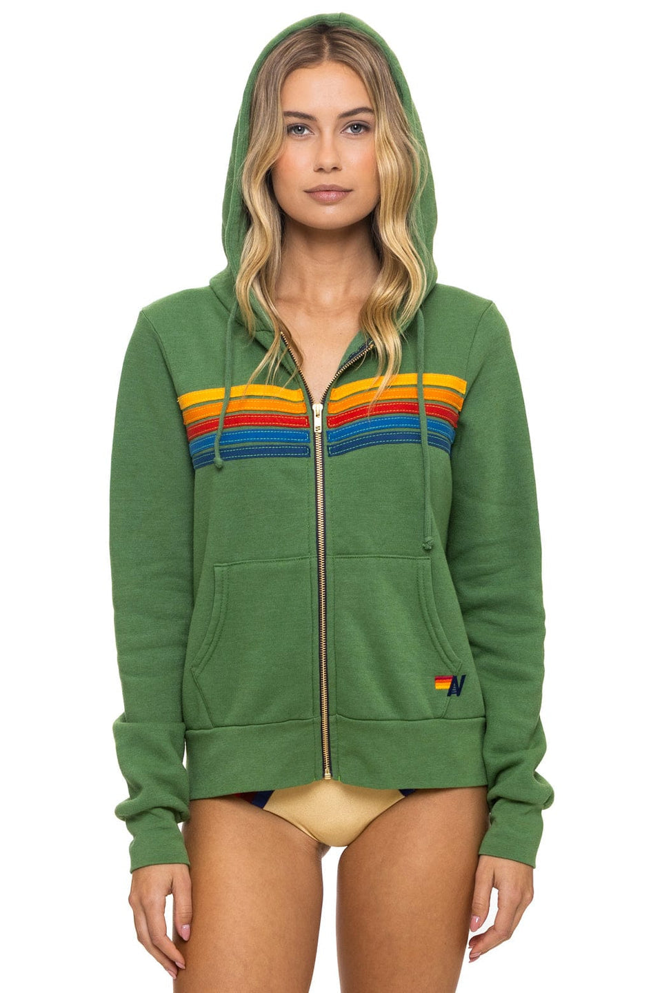Aviator Nation 5 Stripe Zip Hoodie