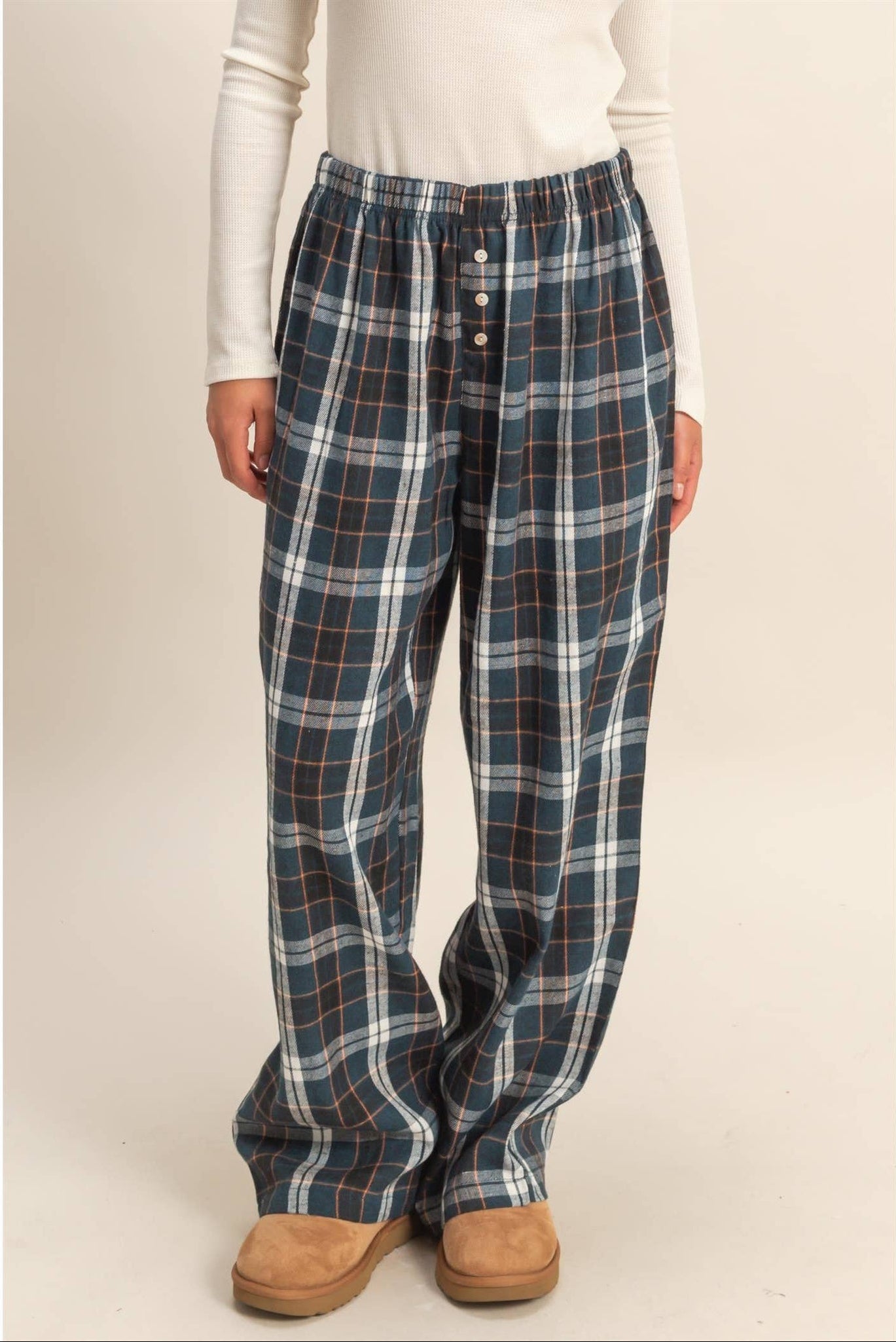 HYFVE Flannel Wide Leg Lounge Pants