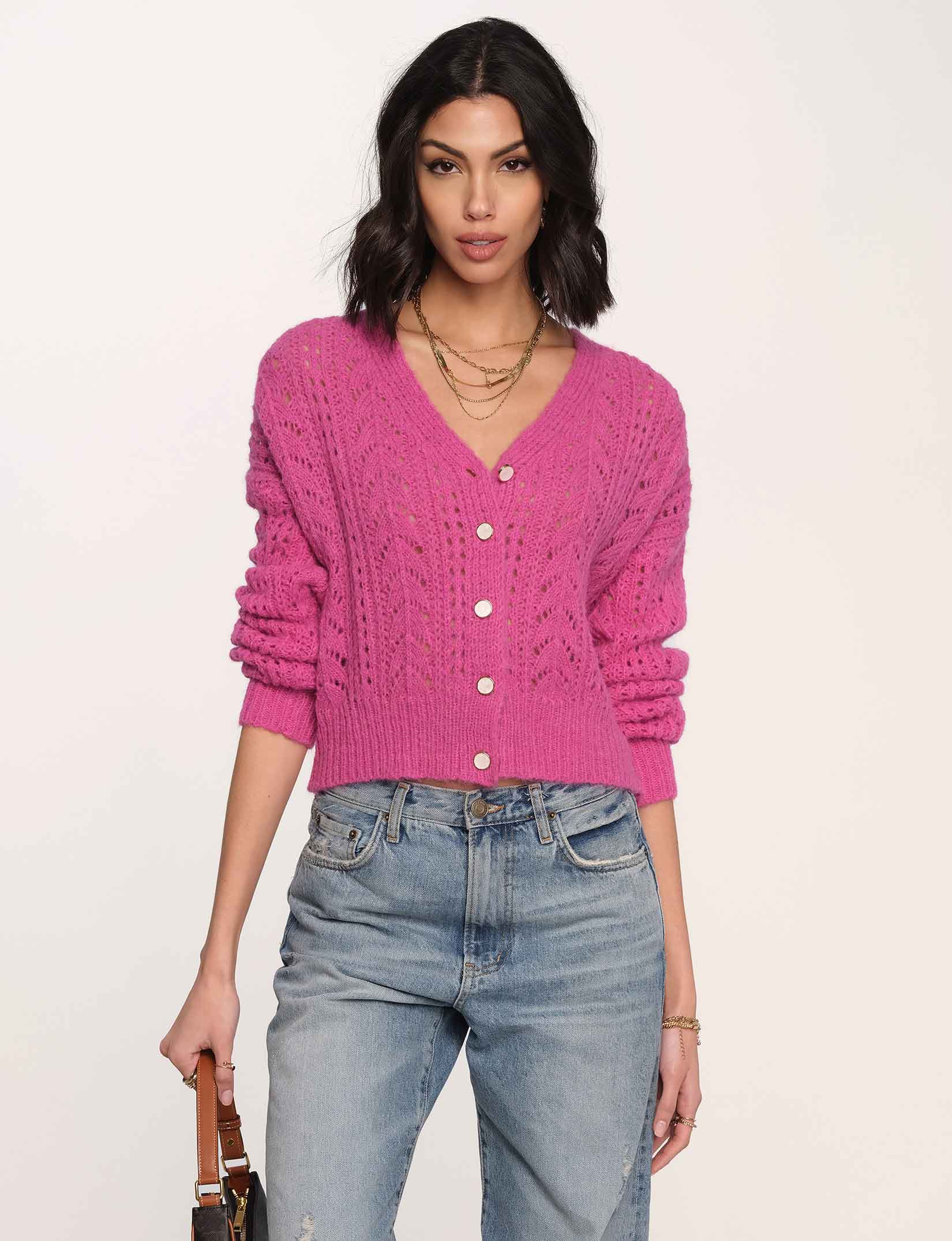 Heartloom Grenier Knitted Cardigan Fuchsia