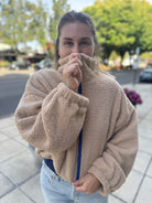 GOLDEN Ophelie Knit Jacket - Green/Pink Zip