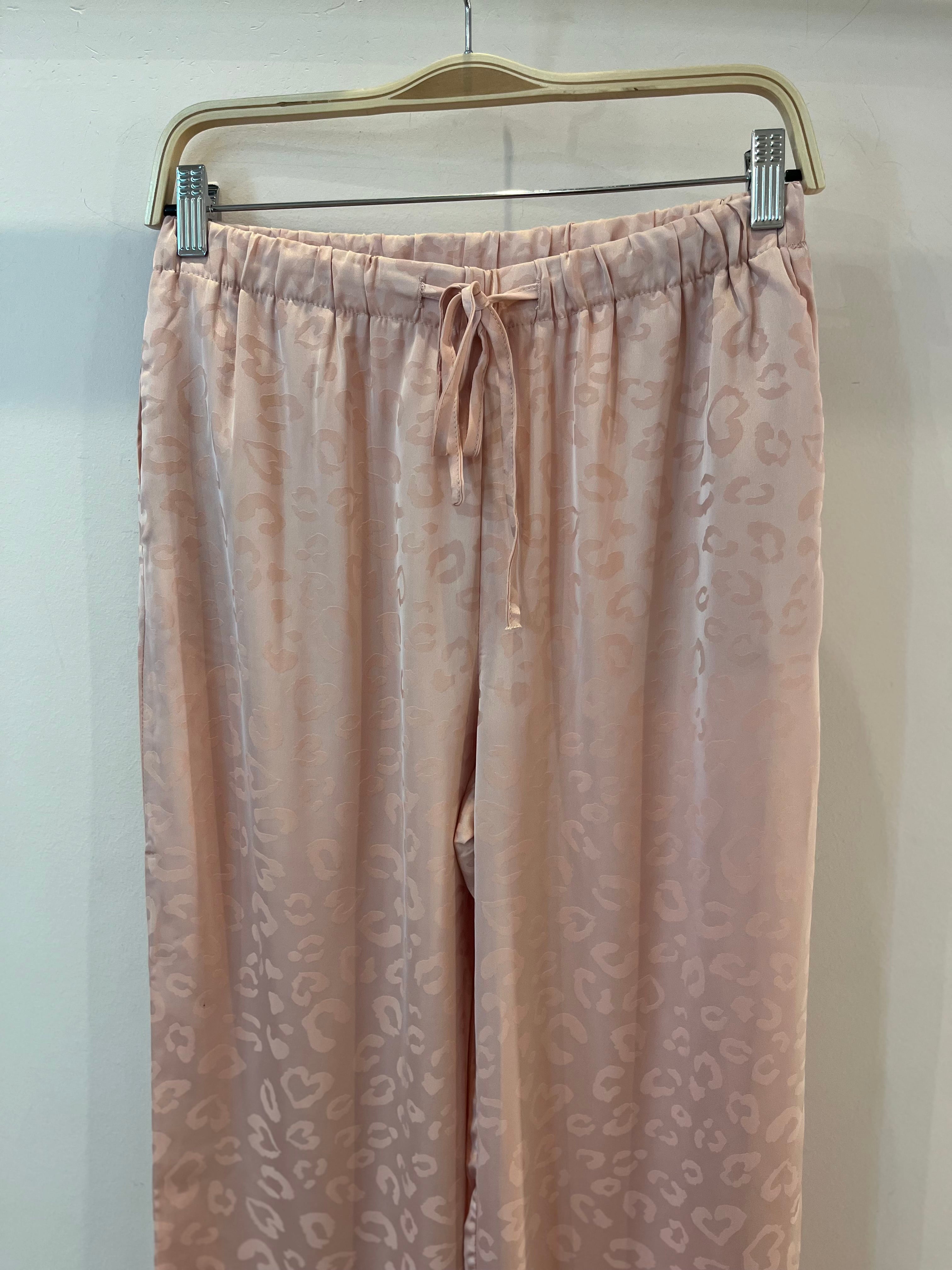 GOLDEN Domino Leopard Print Wide-leg Drawstring Pants