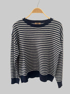 GOLDEN Dominique Striped Sweater Top - Brown