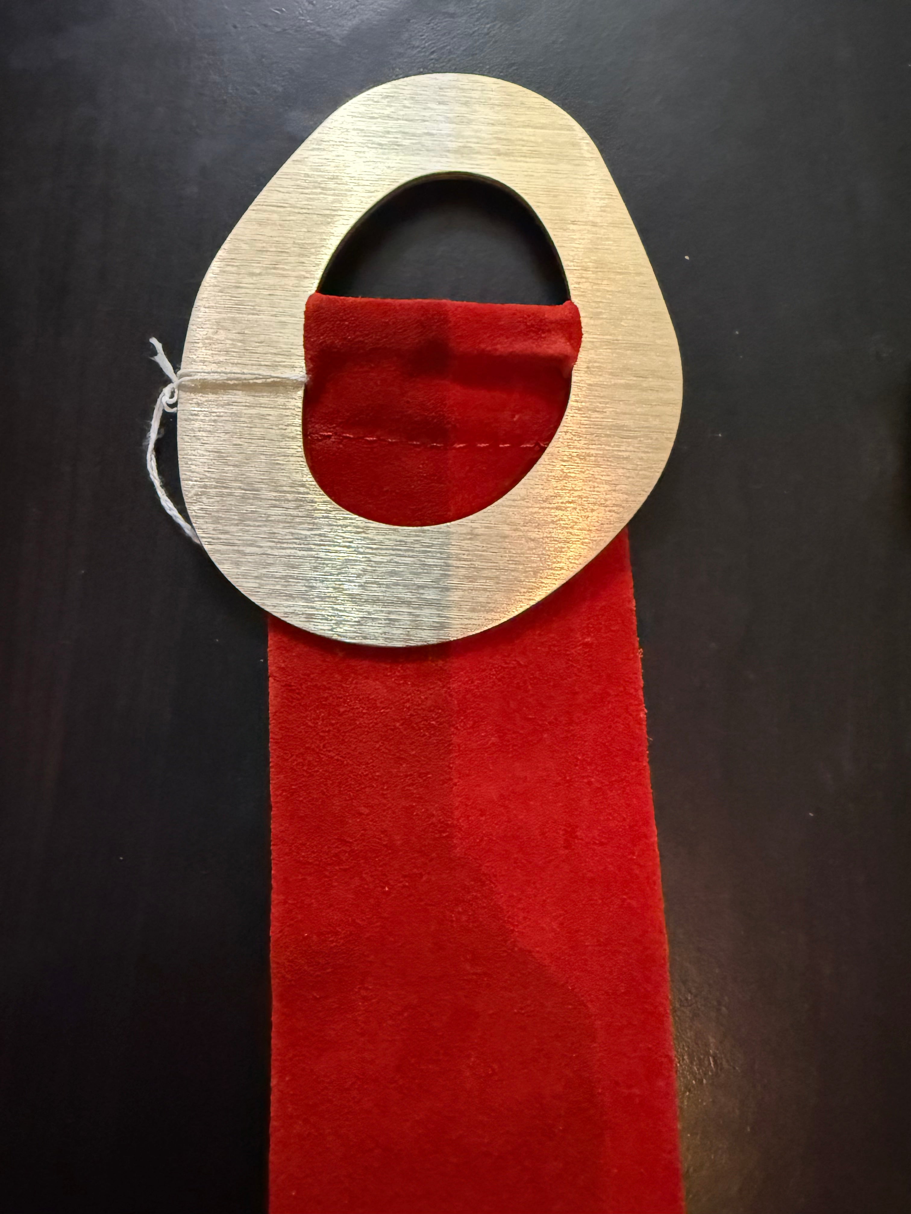 YAZ. Italian Oval Metal Genuine Leather Belt
