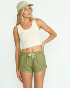 Billabong Road Trippin Elastic Waist Shorts in Avocado