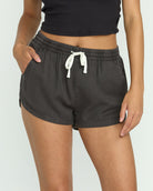 Billabong Road Trippin Elastic Waist Shorts in Off Black
