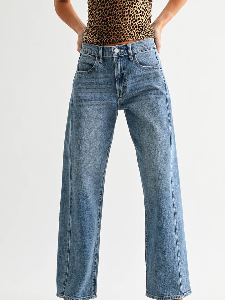 SJG Amelie Stretch Slight Barrel Twist in Medium Denim