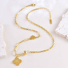 JOSSLYN by Wall to Wall 18K Stainless Steel Tarnish Free Clover Necklace | 40NK9524
