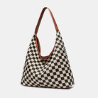 JOSSLYN by Wall to Wall Checkered Canvas Hobo Bag