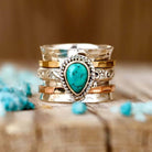 JOSSLYN by Wall to Wall Teardrop Natural Turquoise Statement Ring | 40R116