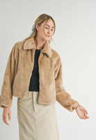 Sadie & Sage Libby Faux Fur Jacket Taupe