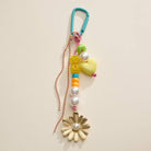 Lilla Haven Floral Beaded Bag Charm with Gold Daisy and Heart Accent