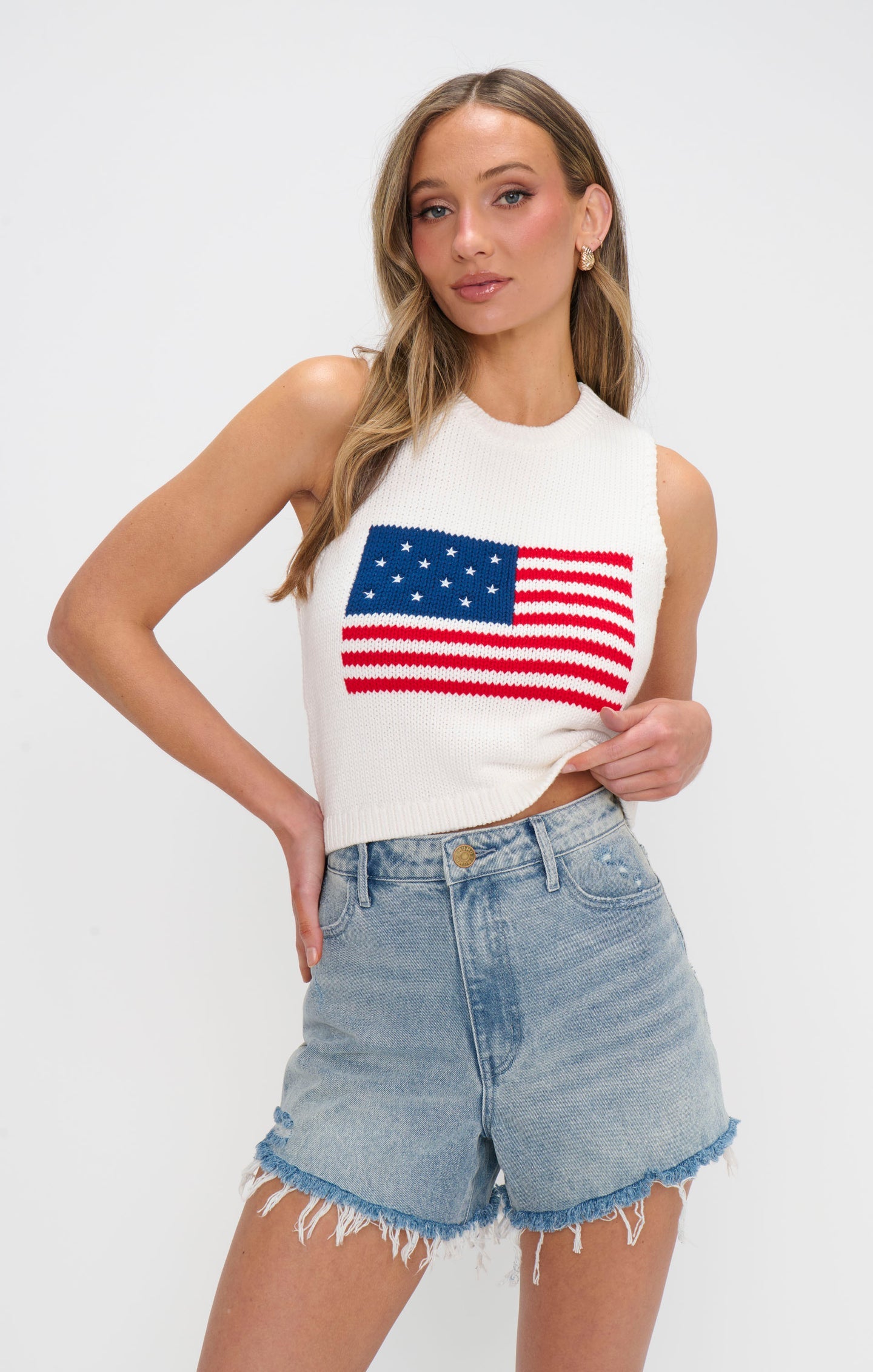 Show Me Your Mumu Milo Tank - Flag Knit