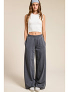 Mimosa Wide Leg Cotton Jogger Sweatpants Charcoal