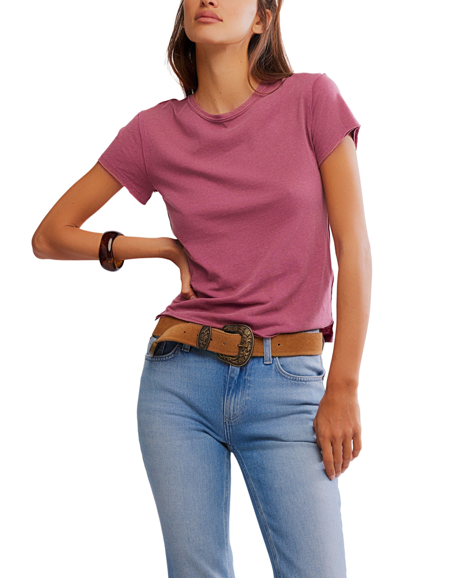 Free People Nova Tee - Hibiscus Pink