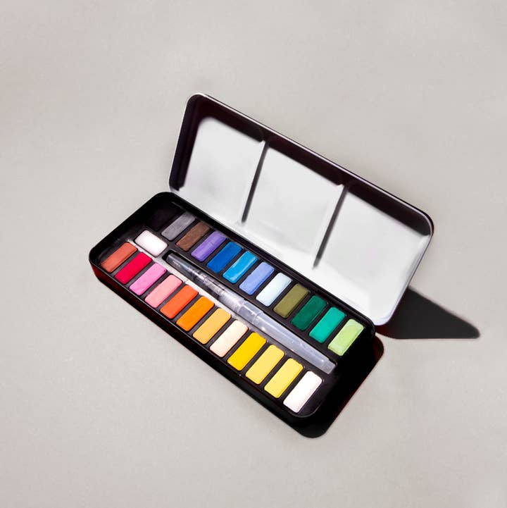 OMY Watercolor Paint Set with Water Brush