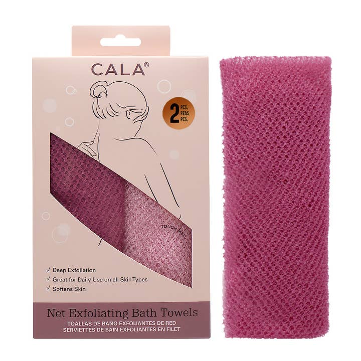 PINEAPPLE Beauty Cala 69492 Pink 2 Pcs Exfoliating Bath Long Towels