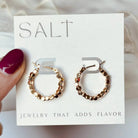 SALT by Sarah Curtis Beaded Hoops | 18K Gold Clasp Hoop