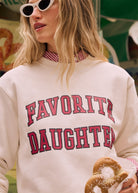 Favorite Daughter The Collegiate Classic Sweatshirt in Gardenia/Raspberry