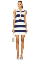 Show Me Your Mumu Zoe Button Sweater Dress - Sailor Blue Stripe Knit