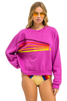 Aviator Nation Daydream - Crew Sweatshirt Relaxed Magenta