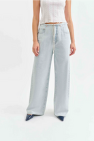 Daze Denim The Kickback High Rise Palazzo in Baby Talk