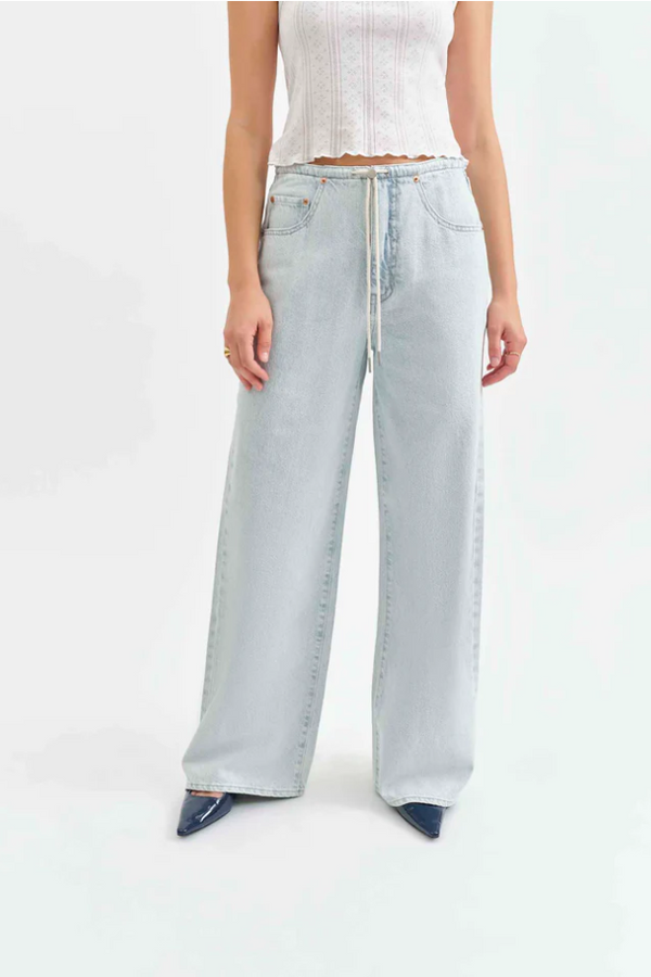 Daze Denim The Kickback High Rise Palazzo in Baby Talk