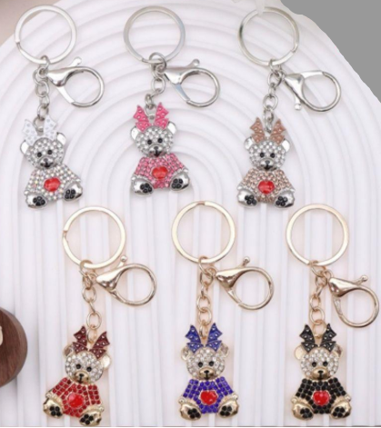 YAZ. Rhinestone Teddy Bear Keychain - Assorted