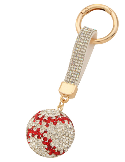 YAZ. Sports Krystal Bag Charm Keychain - Baseball