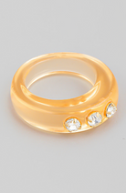 YAZ. Trinity Krystal Resin Ring orange