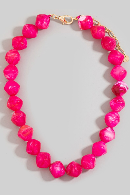 YAZ. Marbled Geometric Bead Necklace