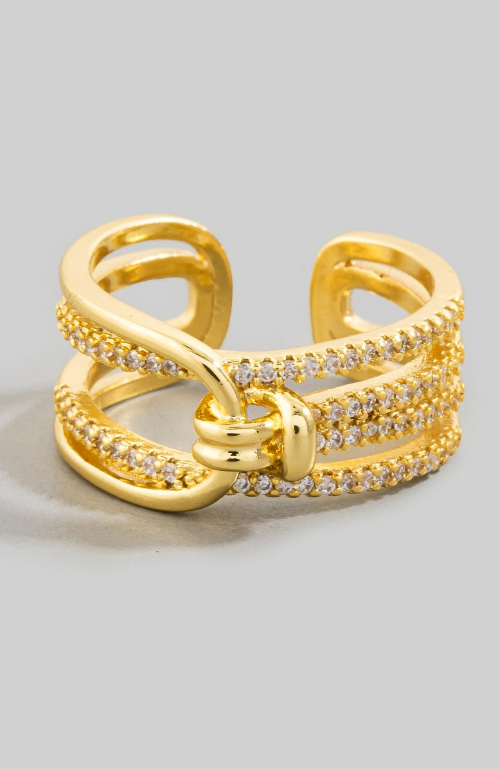 YAZ. Abstract Ornate Rope Belt Ring