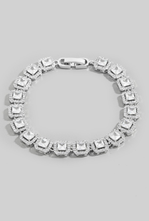 YAZ. Ornate Krystal Square Bracelet