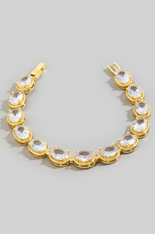 YAZ. Ornate Krystal Oval Bracelet