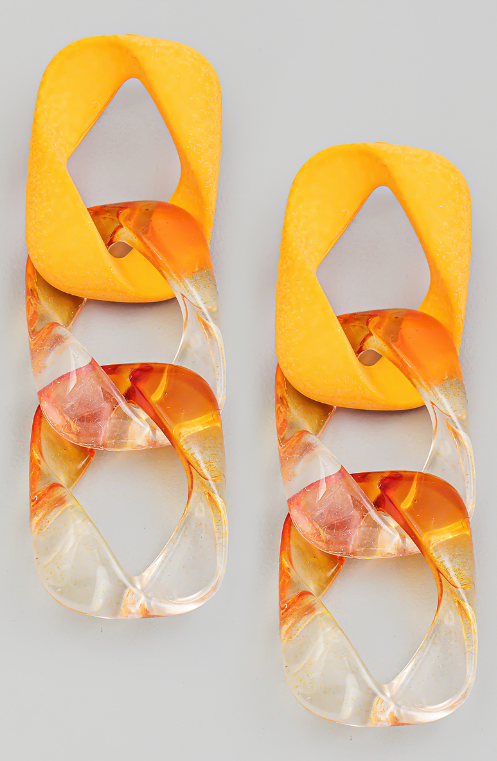 YAZ. Wildly Hued Chunky Link Earrings